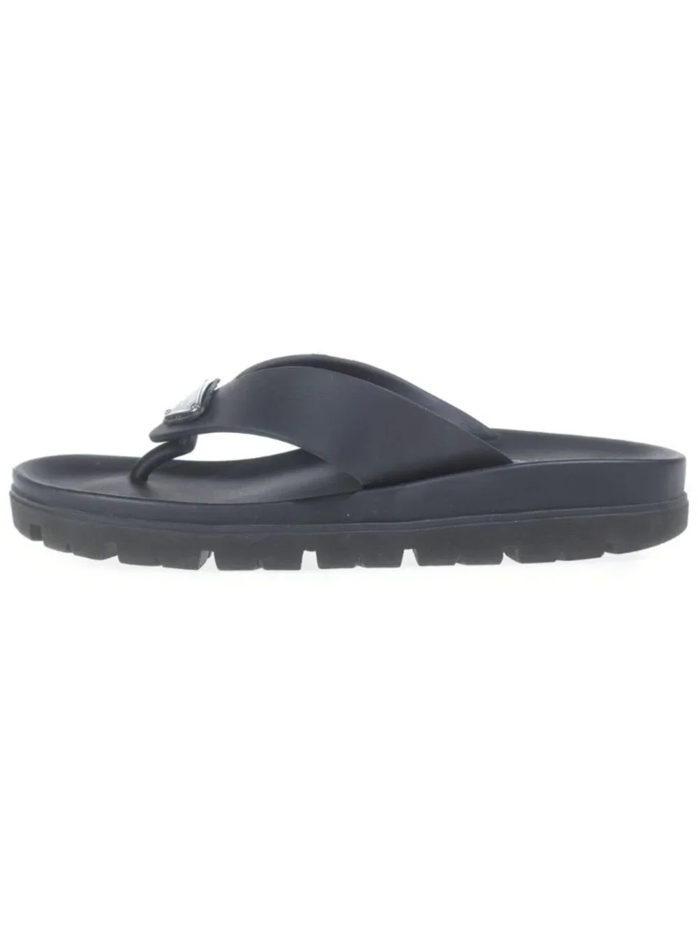 Prada Rubber Thong Sandals Black